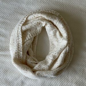 Calvin Klein white with gold sequins knit wrap scarf